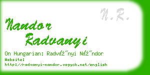 nandor radvanyi business card